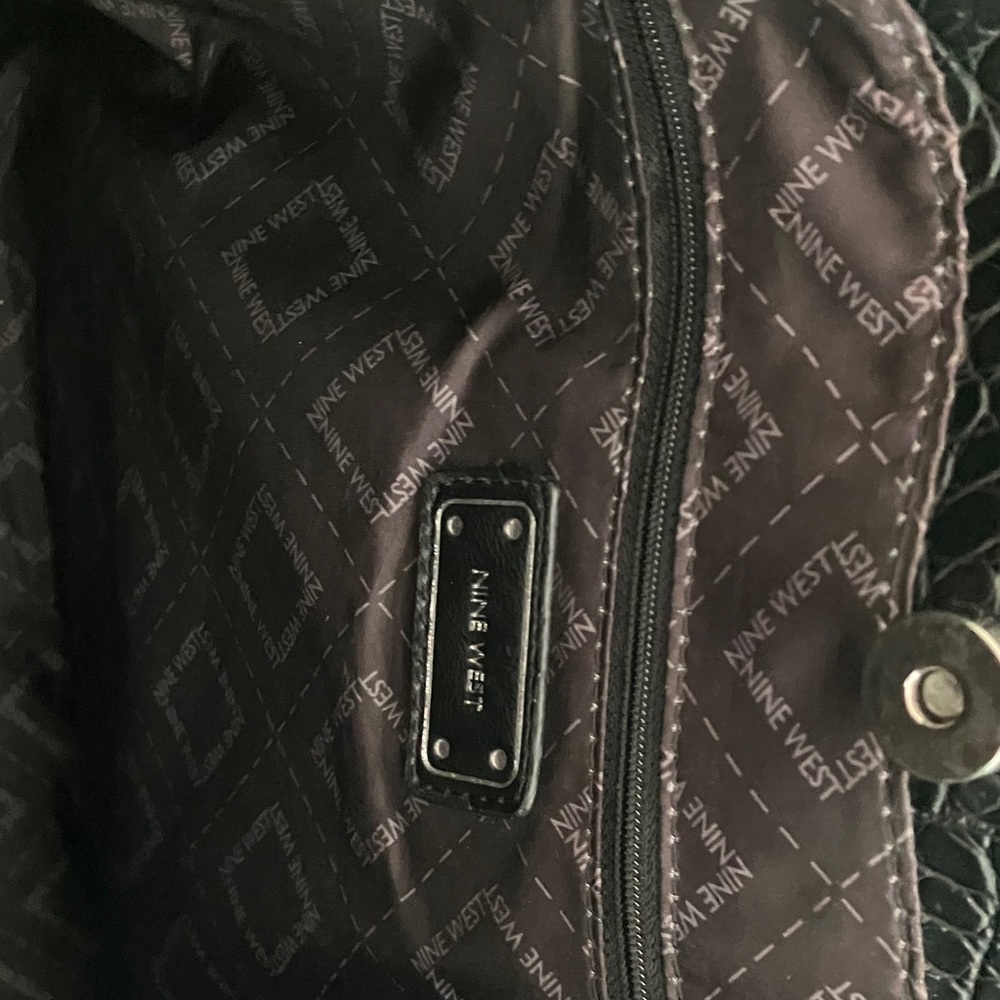 Nine West Tri-Color Tote in Black, White, and Tan - Picture 7 of 8